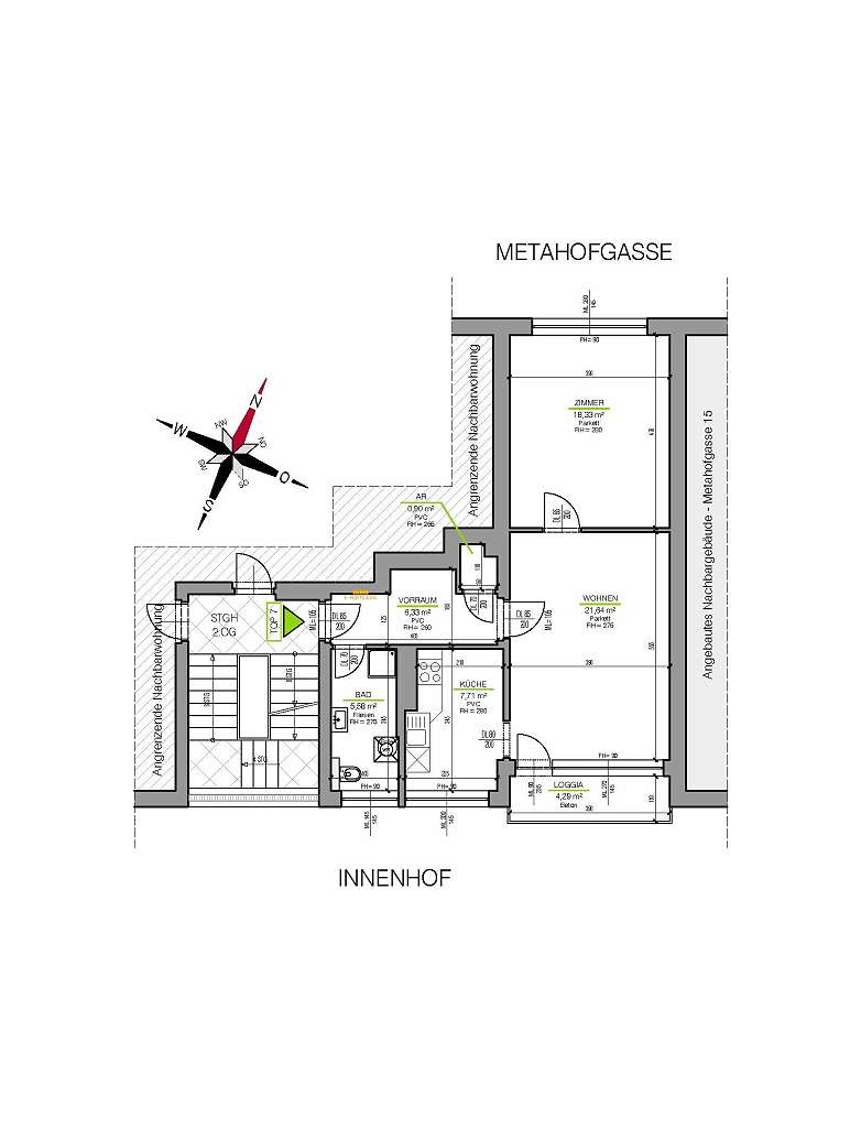 Schöne zentrale 2 Zimmer Wohnung mit Balkon Provisionsfrei 60 49 m²