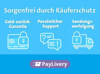 PayLivery: Sorgenfrei durch Käuferschutz, Geld-zurück Garantie, Persönlicher Support, Sendungsverfolgung
