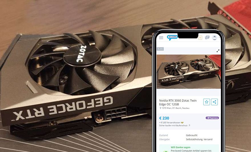 Angebot einer Nvidia RTX 3060 auf willhaben