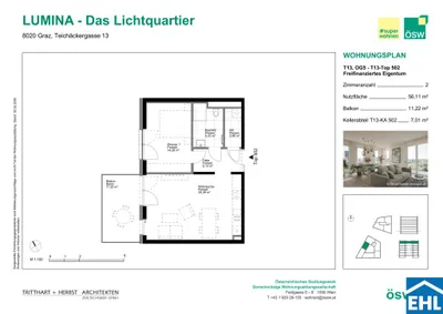 2-Zimmer-Wohnung kaufen in Graz – 56,11 m², € 275.000 – Bild 9 von 9