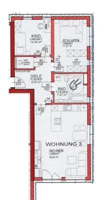 3-Zimmer-Wohnung mieten in Linz Land – 73,36 m², € 1.045 – Bild 11 von 11