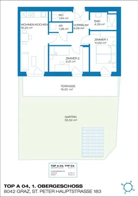 3-Zimmer-Wohnung mieten in Graz – 53,66 m², € 975 – Bild 17 von 17