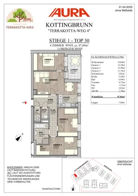 4-Zimmer-Wohnung kaufen in Baden – 87,84 m², € 405.900 – Bild 9 von 11