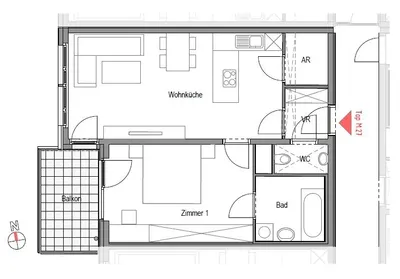 2-Zimmer-Wohnung mieten in Graz – 56,17 m², € 807 – Bild 6 von 7