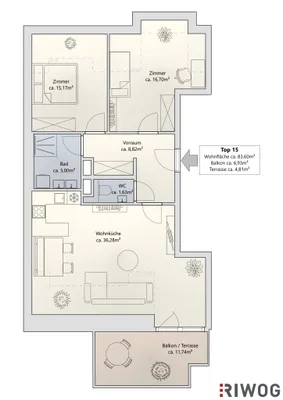 3-Zimmer-Wohnung kaufen in Wien – 83,6 m², € 582.000 – Bild 24 von 25