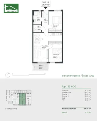 Immobilie kaufen in Graz – 64,39 m², € 270.560 – Bild 9 von 9