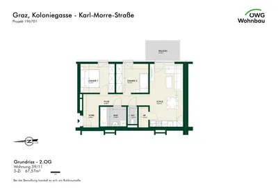 3-Zimmer-Wohnung mieten in Graz – 67,6 m², € 1.166 – Bild 6 von 6