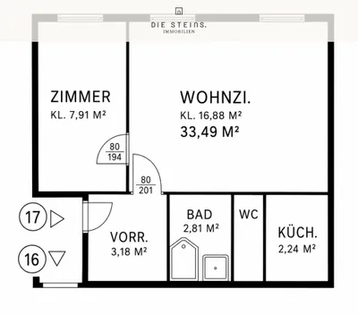 2-Zimmer-Wohnung kaufen in Salzburg Stadt – 33,49 m², € 270.000 – Bild 16 von 16