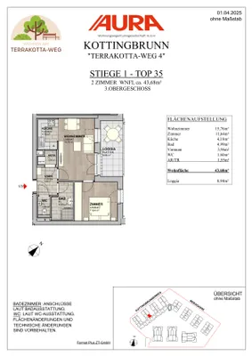 2-Zimmer-Wohnung kaufen in Baden – 43,42 m², € 189.900 – Bild 11 von 11