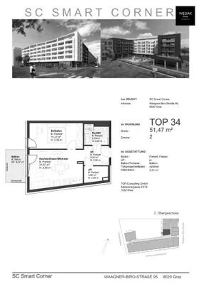 2-Zimmer-Wohnung mieten in Graz – 51 m², € 755 – Bild 13 von 13