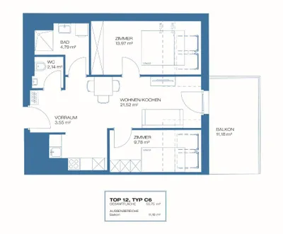 3-Zimmer-Wohnung mieten in Wien – 55,06 m², € 999 – Bild 10 von 12