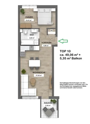 2-Zimmer-Wohnung kaufen in Wien – 49,06 m², € 328.000 – Bild 16 von 18