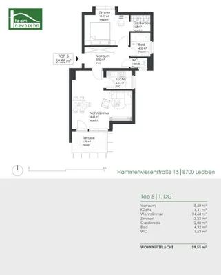 2-Zimmer-Wohnung kaufen in Leoben – 59,87 m², € 115.000 – Bild 17 von 17