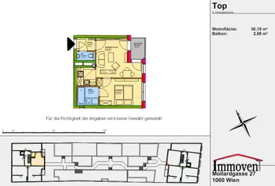 2-Zimmer-Wohnung mieten in Wien – 36 m², € 889 – Bild 9 von 9