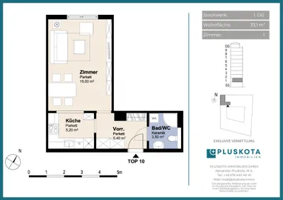 1-Zimmer-Wohnung mieten in Wien – 33,1 m², € 970 – Bild 9 von 9