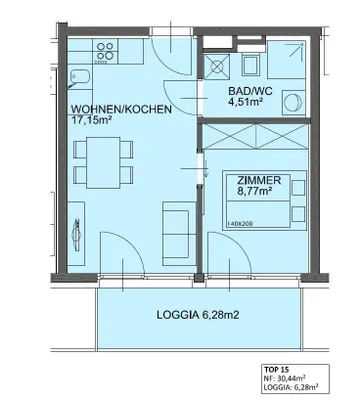1-Zimmer-Wohnung mieten in Wien – 30,44 m², € 680 – Bild 9 von 11