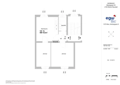 3-Zimmer-Wohnung mieten in Wiener Neustadt – 49 m², € 403 – Bild 13 von 14