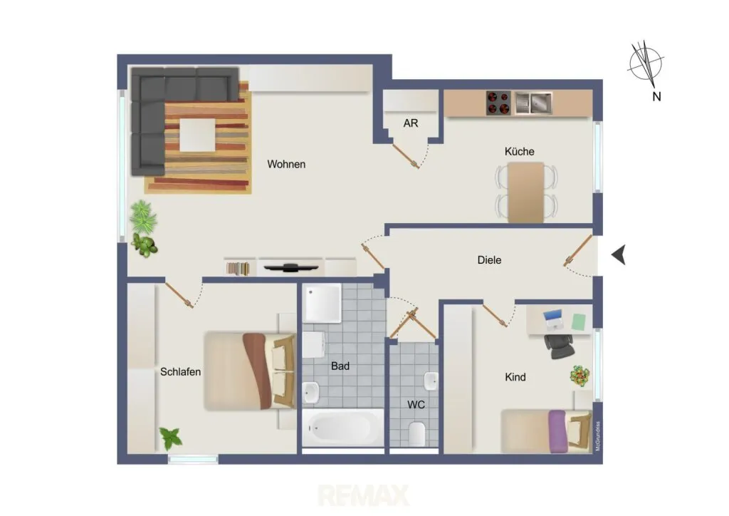 Leistbare Familienwohnung in Graz Jakomini samt eigenem Carport! - Ansicht 2