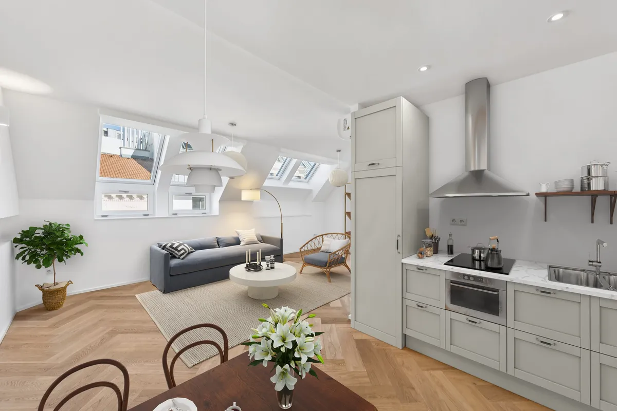 Kleiner aber feiner Erstbezug: Dachgeschosswohnung mit überdachter Terrasse auf Wohnebene - Ansicht 2