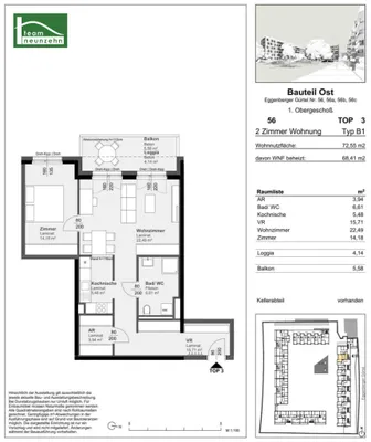 2-Zimmer-Wohnung mieten in Graz – 68,41 m², € 821 – Bild 14 von 14