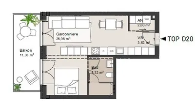 1-Zimmer-Immobilie kaufen in Salzburg Stadt – 38 m², € 376.101 – Bild 2 von 4