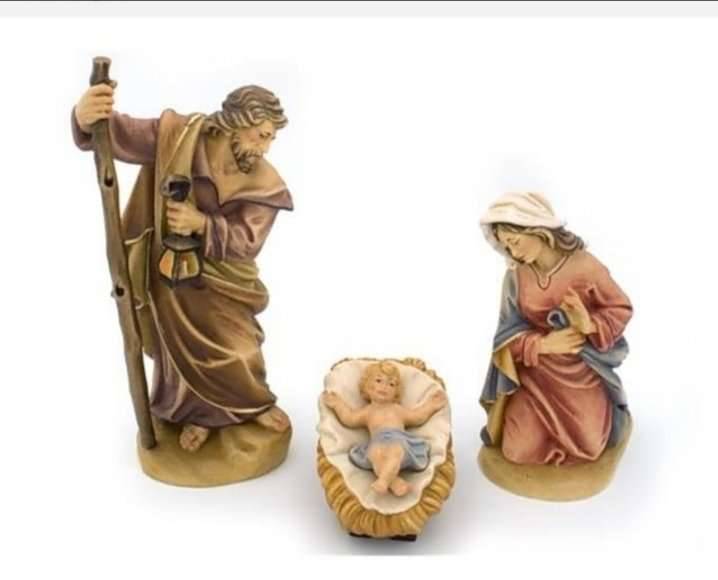 KRIPPENFIGUREN 20 cm Hl. FAMILIE HOLZ GESCHNITZT SÜDTIROL