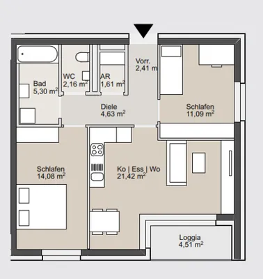 3-Zimmer-Wohnung kaufen in Graz – 67 m², € 259.000 – Bild 10 von 10