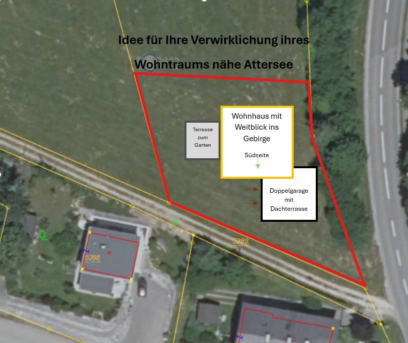 Atterseenähe: ANLEGER UND HÄUSLBAUER AUFGEPASST! Aufgeschlossenes Baugrundstück ohne Bauzwang mit Traumhaften Gebirgsblick und uneingeschränkter Sonne von Früh bis zum späten Abend. – pohled 3