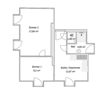 3-Zimmer-Wohnung mieten in Wiener Neustadt – 45 m², € 661 – Bild 2 von 11