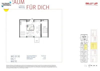 2-Zimmer-Wohnung mieten in Salzburg Stadt – 76 m², € 1.771 – Bild 8 von 8