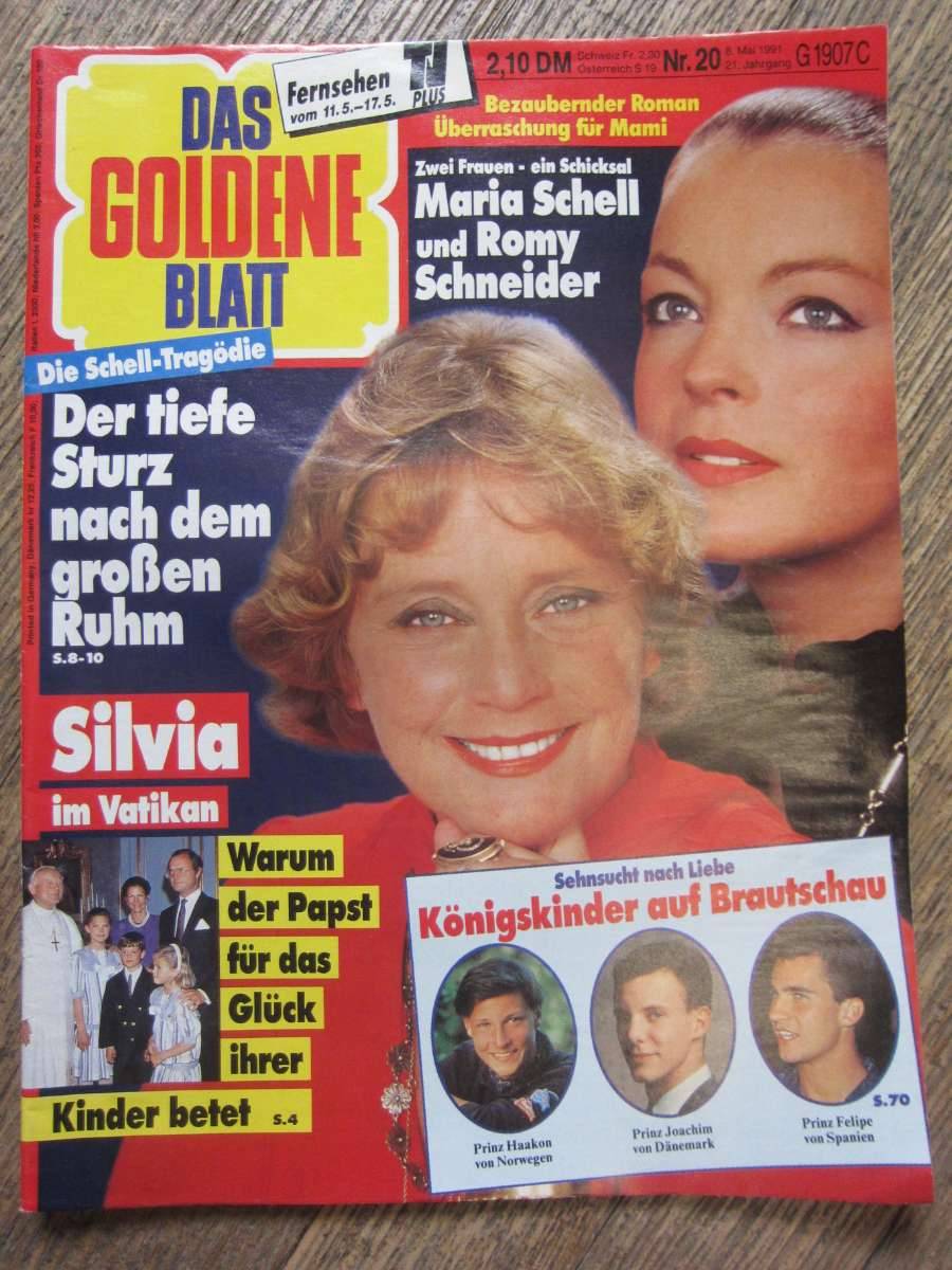 DAS GOLDENE BLATT 20/1991 - ROMY SCHNEIDER, MARIA SCHELL, MICHAEL LANDON, JAMES GARNER, PRINZESSIN STEPHANIE, PRINZ CHARLES, PRINZESSIN DIANA, RUDI CARRELL - KOMPLETT - SELTEN - TOP RARITÄT!
