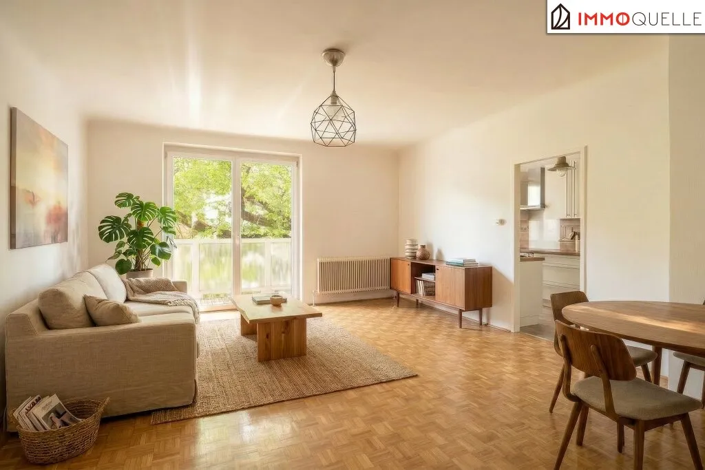 Ruhig wohnen, urban leben - Helle 4-Zimmer-Wohnung mit Lift, südseitiger Loggia, flexiblem Grundriss und ruhigem Grünblick nahe der Mariahilfer Straße - Ansicht 3