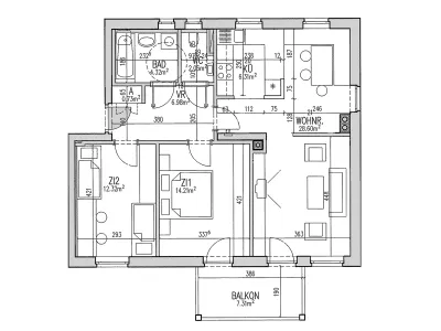 3-Zimmer-Wohnung mieten in Hartberg-Fürstenfeld – 75,5 m², € 1.138 – Bild 3 von 12