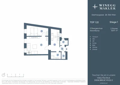 2-Zimmer-Wohnung kaufen in Wien – 56,97 m², € 459.000 – Bild 15 von 15
