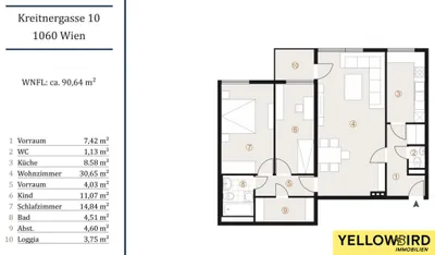3-Zimmer-Wohnung kaufen in Wien – 90,64 m², € 515.000 – Bild 23 von 23