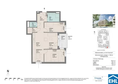 3-Zimmer-Wohnung mieten in Tulln – 77,97 m², € 1.135 – Bild 21 von 21