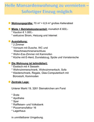 2-Zimmer-Wohnung mieten in Scheibbs – 70 m², € 600 – Bild 17 von 17