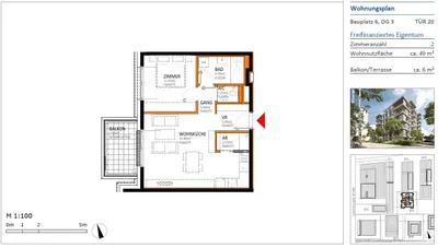 2-Zimmer-Wohnung kaufen in Wien – 50,52 m², € 304.000 – Bild 14 von 14