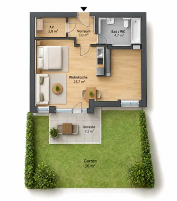 1-Zimmer-Wohnung mieten in Wien – 35 m², € 908 – Bild 3 von 9