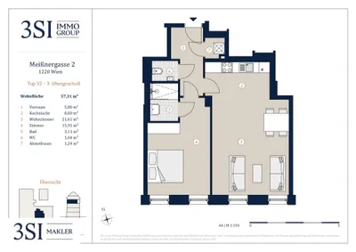 2-Zimmer-Wohnung kaufen in Wien – 57,31 m², € 349.000 – Bild 19 von 19