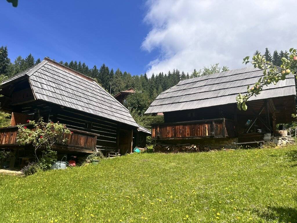 Historischer Kärntner "Troadkasten" mit "Keuschn" in idyllischer Lage, Lölling Sonnseite
