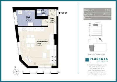 1-Zimmer-Wohnung mieten in Wien – 41,2 m², € 890 – Bild 9 von 9