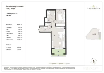 2-Zimmer-Wohnung kaufen in Wien – 52,38 m², € 399.000 – Bild 16 von 16