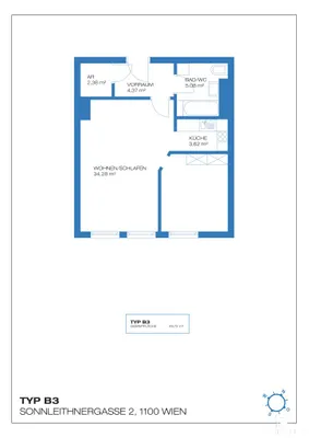 2-Zimmer-Wohnung kaufen in Wien – 49,73 m², € 254.000 – Bild 12 von 12