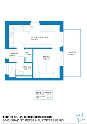 2-Zimmer-Wohnung mieten in Graz – 35,48 m², € 681 – Bild 11 von 11