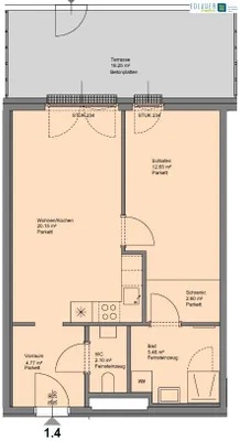 2-Zimmer-Wohnung mieten in Sankt Pölten – 47,73 m², € 749 – Bild 2 von 6