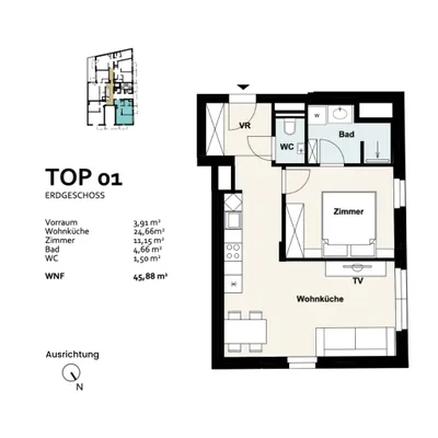 2-Zimmer-Wohnung kaufen in Wien – 45,88 m², € 228.421 – Bild 8 von 8