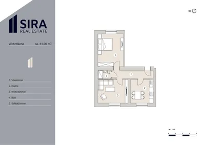 2-Zimmer-Wohnung kaufen in Tulln – 51,06 m², € 209.000 – Bild 8 von 8