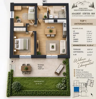 2-Zimmer-Wohnung kaufen in Rohrbach – 41 m², € 151.245 – Bild 5 von 24