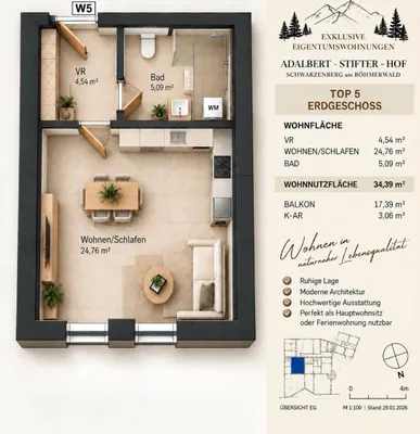2-Zimmer-Wohnung kaufen in Rohrbach – 41 m², € 151.245 – Bild 9 von 24